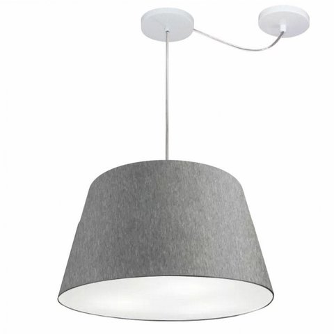 Lustre Pendente Cone Com Desvio Md-4279 Cupula Tec 21/30x40cm Rustico Cinza