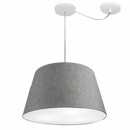 Lustre Pendente Cone Com Desvio Md-4279 Cupula Tec 21/30x40cm Rustico Cinza - 1 Lustre Pendente Cone Com Desvio Md-4279 Cupula Tec 21/30x40cm Rustico Cinza - 1