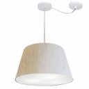 Ver imagem 1 de Lustre Pendente Cone Com Desvio Md-4279 Cupula Tec 21/30x40cm Linho Bege