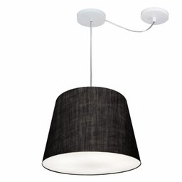 Lustre Pendente Cone Com Desvio Md-4280 Cupula Tec 30/30x40cm Preto - 1