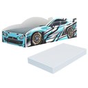 Ver imagem 1 de Cama Carro 100% Mdf Infantil Montessoriana com Colchão Incluso Multimóveis Mp4323 Azul Azul