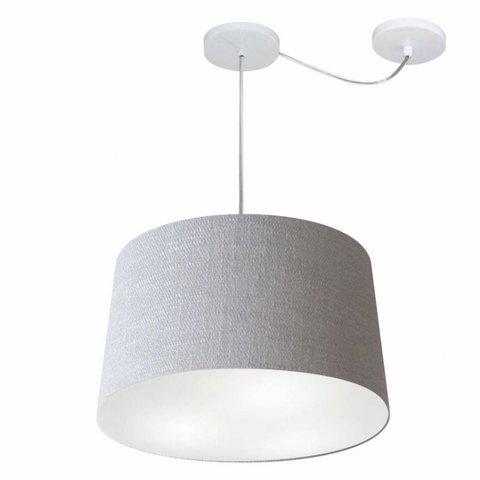 Lustre Pendente Cone Com Desvio Md-4281 Cupula 30/40x45cm Rustico Cinza