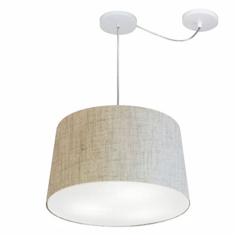 Lustre Pendente Cone Com Desvio Md-4281 Cupula 30/40x45cm Rustico Bege