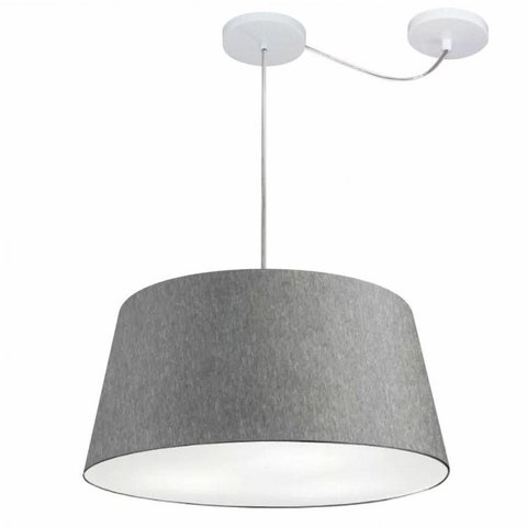 Lustre Pendente Cone Com Desvio Md-4282 Cupula 21/40x50cm Rustico Cinza