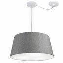 Ver imagem 1 de Lustre Pendente Cone Com Desvio Md-4282 Cupula 21/40x50cm Rustico Cinza
