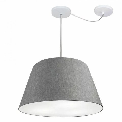 Lustre Pendente Cone Com Desvio Md-4283 Cupula 30/35x50cm Rustico Cinza