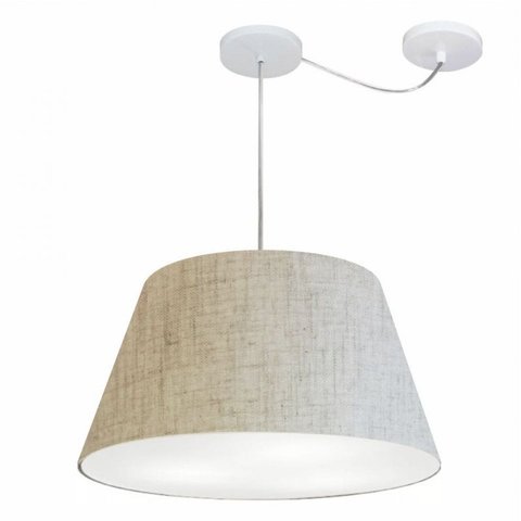 Lustre Pendente Cone Com Desvio Md-4283 Cupula 30/35x50cm Rustico Bege