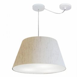 Lustre Pendente Cone Com Desvio Md-4283 Cupula 30/35x50cm Linho Bege - 1 Lustre Pendente Cone Com Desvio Md-4283 Cupula 30/35x50cm Linho Bege - 1