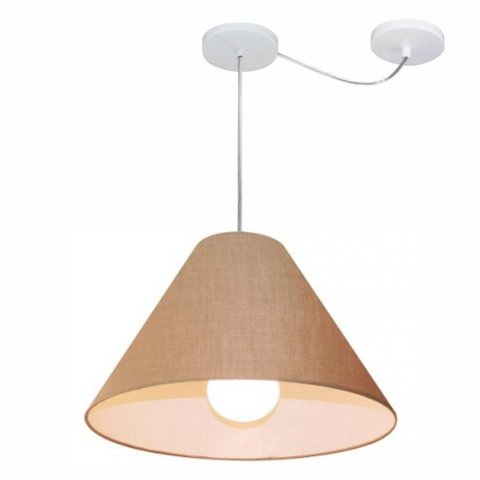 Lustre Pendente Cone Com Desvio Md-4272 Cupula Tec 25/15x40cm Palha
