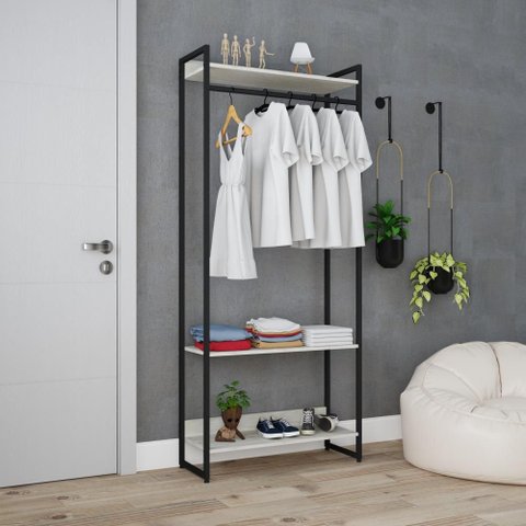 Estante Closet Arara c/03 Prateleiras Dynamica 80 cm Est.Preta