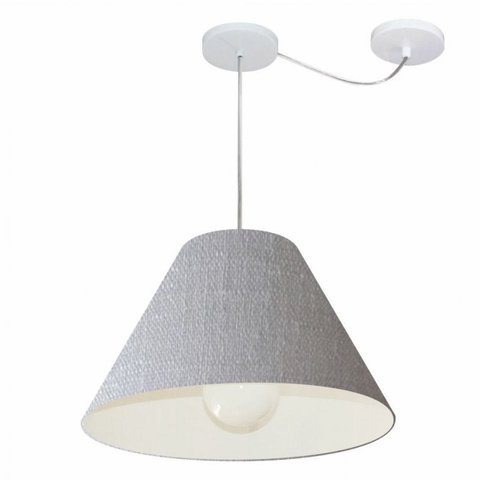 Lustre Pendente Cone Com Desvio Md-4272 Cupula Tec 25/15x40cm Rustico Cinza