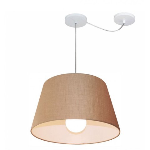 Lustre Pendente Cone Com Desvio Md-4273 Cupula Tec 21/30x40cm Palha