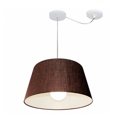 Lustre Pendente Cone Com Desvio Md-4273 Cupula Tec 21/30x40cm Cafe