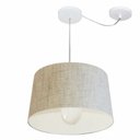 Ver imagem 1 de Lustre Pendente Cone Com Desvio Md-4275 Cupula 30/40x45cm Rustico Bege