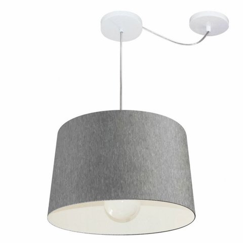 Lustre Pendente Cone Com Desvio Md-4275 Cupula 30/40x45cm Rustico Cinza