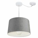 Ver imagem 1 de Lustre Pendente Cone Com Desvio Md-4275 Cupula 30/40x45cm Rustico Cinza