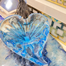 Porta Jóias de Cristal Murano Em Formato de Coração 6,5x13,5cm Azul - 2