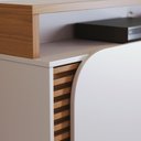 Ver imagem 4 de Estante Painel para Tv 75 Pol 182cm Mayer C04 Off White Matte Freijó
