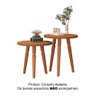 Conjunto Kit Mesa de Cabeceira Redonda Canto Apoio Cama Quarto Atalanta Nature - 2