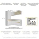 Ver imagem 4 de Armário Cozinha Completa Canto Veneza Mp2088 Multimóveis Branco+ Brinde Jogo de Panelas Tramontina