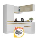 Ver imagem 3 de Armário Cozinha Completa Canto Veneza Mp2088 Multimóveis Branco+ Brinde Jogo de Panelas Tramontina