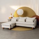 Ver imagem 1 de Sofá Modular 3 Lugares com Chaise e Pé Bolinha Sôma CabeCasa MadeiraOriginals