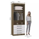 Ver imagem 2 de Guarda-roupa Modulado 90cm 2 Portas 4 Gavetas Paris Luciane