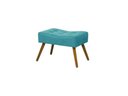 Ver imagem 3 de Kit 2 Poltronas Decorativa Aurora + 1 Puff Retangular Suede Azul Tifany Pés Madeira Mz Decor