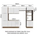 Ver imagem 4 de Armário de Cozinha Completa 330cm Rustic/Branco Stella Madesa 02