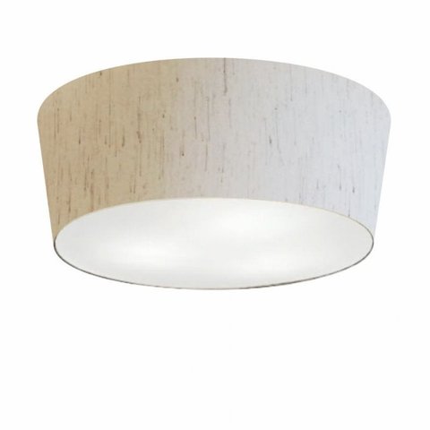 Plafon Sobrepor Cone Md-3004 Cupula Tecido 15/50x40cm Linho Bege