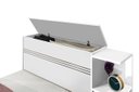 Ver imagem 2 de Cama Baú Ja Solteiro com Prateleiras Laterais para Decoração 2 Gavetas 100% Mdf com Estrado em Madei