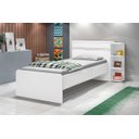 Ver imagem 1 de Cama Baú Ja Solteiro com Prateleiras Laterais para Decoração 2 Gavetas 100% Mdf com Estrado em Madei