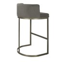Ver imagem 1 de Banqueta Alta Estofada Estrutura Aço Carbono Belly Ii Base Champagne 65cm Suede Bege