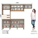 Ver imagem 4 de Cozinha Compacta Layla 7 Portas 2 Gavetas Nature-Off White Casa 812