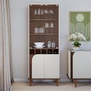 Ver imagem 3 de Cristaleira e Aparador Buffet Jurerê Off White Matte Nogueira Real - Colibri