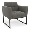 Ver imagem 2 de Kit 1 Sofá Namoradeira e 1 Poltrona Elisa Suede Base Metálica Industrial Preto - D'Rossi Cor