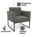 Ver imagem 4 de Kit 1 Sofá Namoradeira e 1 Poltrona Elisa Suede Base Metálica Industrial Preto - D'Rossi Cor