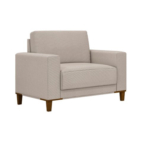 Poltrona Decorativa 94cm Chili Linho Off White - Sallar Home