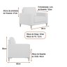 Poltrona Decorativa 94cm Chili Linho Off White - Sallar Home - 6