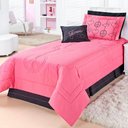Ver imagem 1 de Kit Cobre Leito Love Pink com Almofada Solteiro 04 Peças
