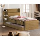 Ver imagem 7 de Cama Solteiro com Auxiliar Isa Nature de Mdf com Gavetas Nichos e Baú + 2 Colchões D20