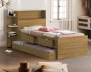 Ver imagem 7 de Cama Solteiro com Auxiliar Isa Nature de Mdf com Gavetas Nichos e Baú + 2 Colchões D20