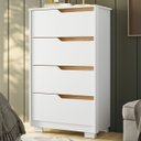 Ver imagem 2 de Cômoda para Quarto 4 Gavetas 70cm Sole Flex Branco/freijó - Albatroz