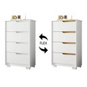 Ver imagem 5 de Cômoda para Quarto 4 Gavetas 70cm Sole Flex Branco/freijó - Albatroz