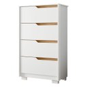 Ver imagem 1 de Cômoda para Quarto 4 Gavetas 70cm Sole Flex Branco/freijó - Albatroz