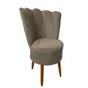 Ver imagem 2 de Cadeira Poltrona Decorativa Pétala Veludo Luxo Premium Pés Retrô Palito Sala e Quarto Cappuccino