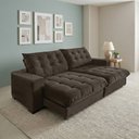 Ver imagem 1 de Sofá Califórnia Retrátil e Reclinável 4 Lugares 2,30m com Molas Ensacadas e Pillow Marrom