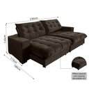 Ver imagem 3 de Sofá Califórnia Retrátil e Reclinável 4 Lugares 2,30m com Molas Ensacadas e Pillow Marrom