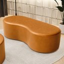 Ver imagem 2 de Puff Decorativo Orgânico para Living Quarto 140cm Orbit W01 Couríssimo Whisky - Lyam Decor