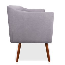 Poltrona Julia Linho Flocos A91 Pés Palito Castanho - D'Rossi - 4